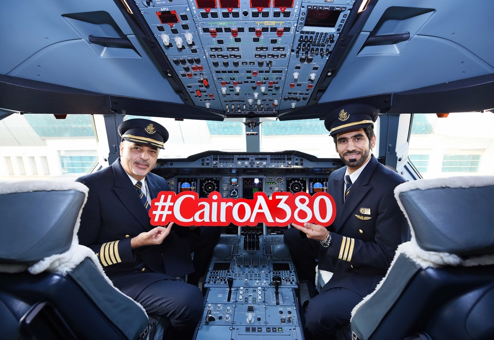 Captain Hesham Essawy and first officer Abdullah Alyammahi Captain Hesham Essawy and first officer Abdullah Alyammahi