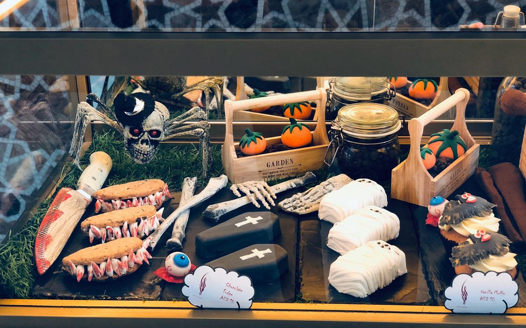 Halloween-themed sweet treats such as coffin chocolate fudge, mummy spice fruit cakes will be served at the lobby lounge Halloween-themed sweet treats such as coffin chocolate fudge, mummy spice fruit cakes will be served at the lobby lounge