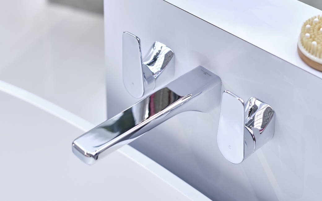 The wall-mounted bath filler in Chrome will be available from January 2020 The wall-mounted bath filler in Chrome will be available from January 2020