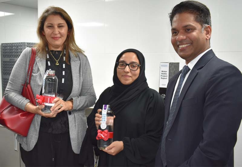 The sustainability campaign was officially inaugurated by Dubai Sustainable Tourism, an initiative led by Dubai’s Department of Tourism and Commerce Marketing (Dubai Tourism), Dubai Municipality representatives Amal Salem Albedwai, head of drinking water control unit and Maythaa Abdulla AlHamidh, food health inspection officer, and Naseer Thodi, general manager at the hotel The sustainability campaign was officially inaugurated by Dubai Sustainable Tourism, an initiative led by Dubai’s Department of Tourism and Commerce Marketing (Dubai Tourism), Dubai Municipality representatives Amal Salem Albedwai, head of drinking water control unit and Maythaa Abdulla AlHamidh, food health inspection officer, and Naseer Thodi, general manager at the hotel
