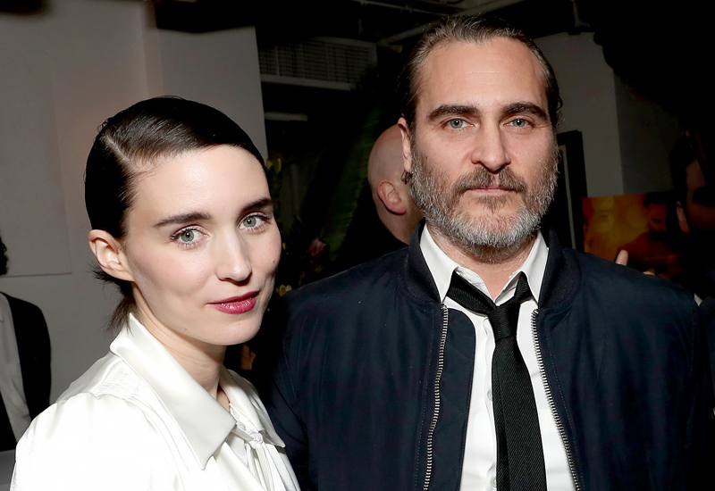 Joaquin Phoenix with fiancee Rooney Mara Joaquin Phoenix with fiancee Rooney Mara