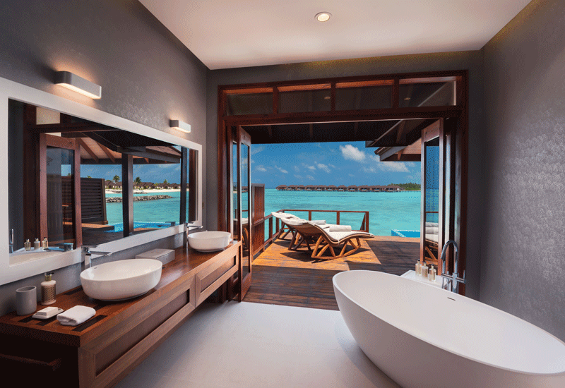 The five-star resort features a range of over-water villas The five-star resort features a range of over-water villas