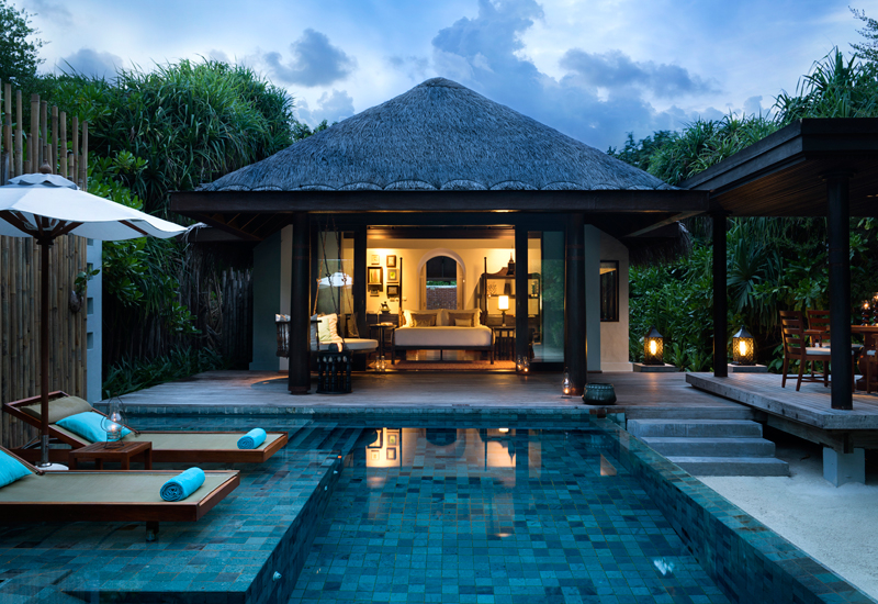Guests can opt for a stay in a beach pool or over water villa Guests can opt for a stay in a beach pool or over water villa