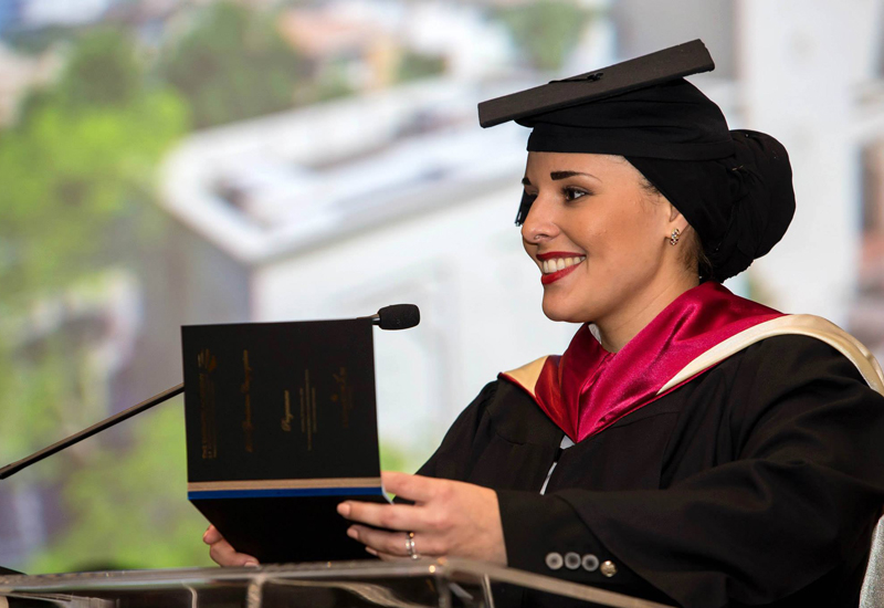 Annelie alhallaq Bea gives the valedictorian speech at her graduation ceremony Annelie alhallaq Bea gives the valedictorian speech at her graduation ceremony