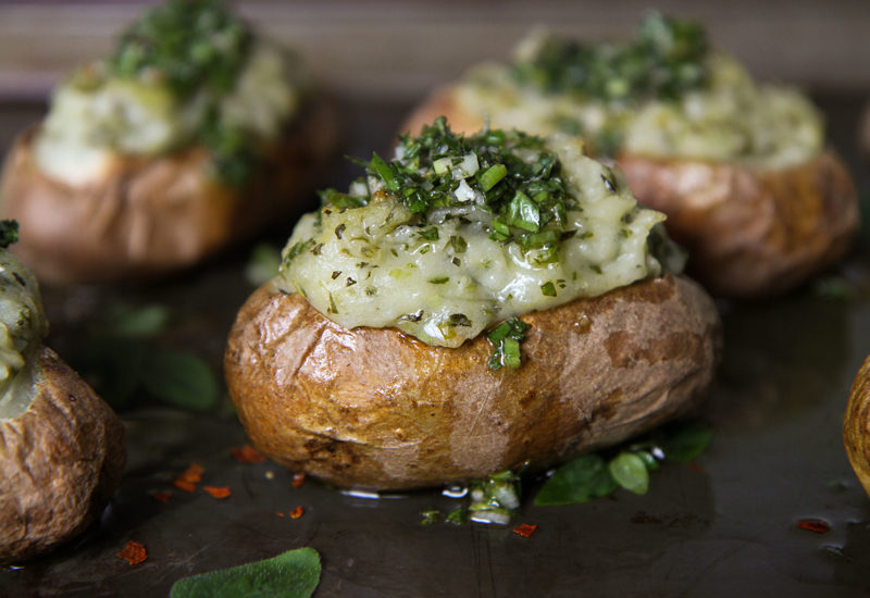 Chimichurri twice-baked potatoes is just one creative dish Chimichurri twice-baked potatoes is just one creative dish