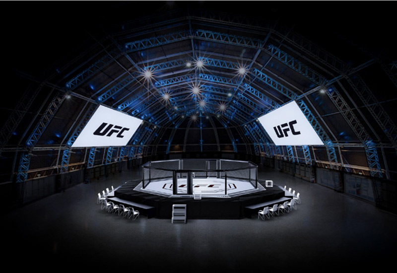 A mock up of the UFC Fight Island arena A mock up of the UFC Fight Island arena